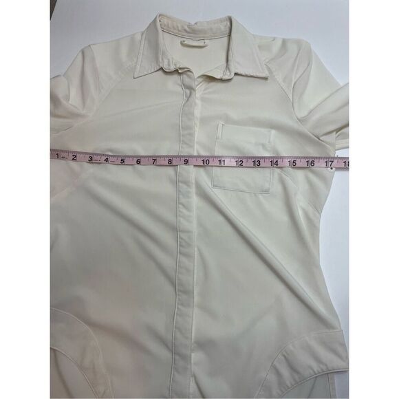 Lululemon Urbanite Button Down Shirt Ivory White Size 4 - Picture 8 of 12